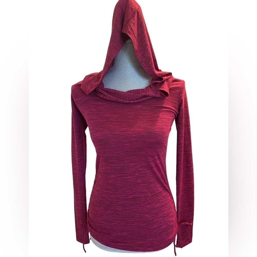Te Verde Athletic Yoga Hoodie Top l Dark Pink XS Women’s Yoga Top 0717